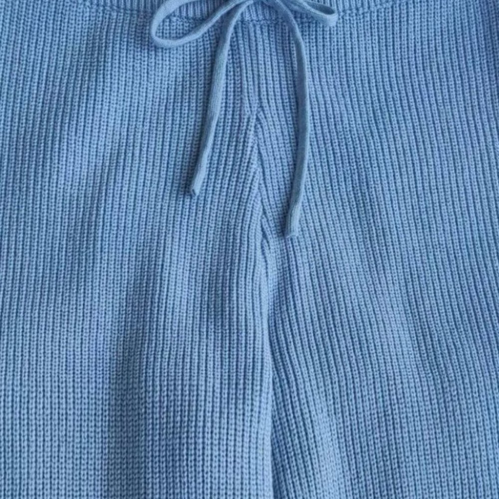 batwing sleeve sweater and knit pant set blue - Picture 5 of 6